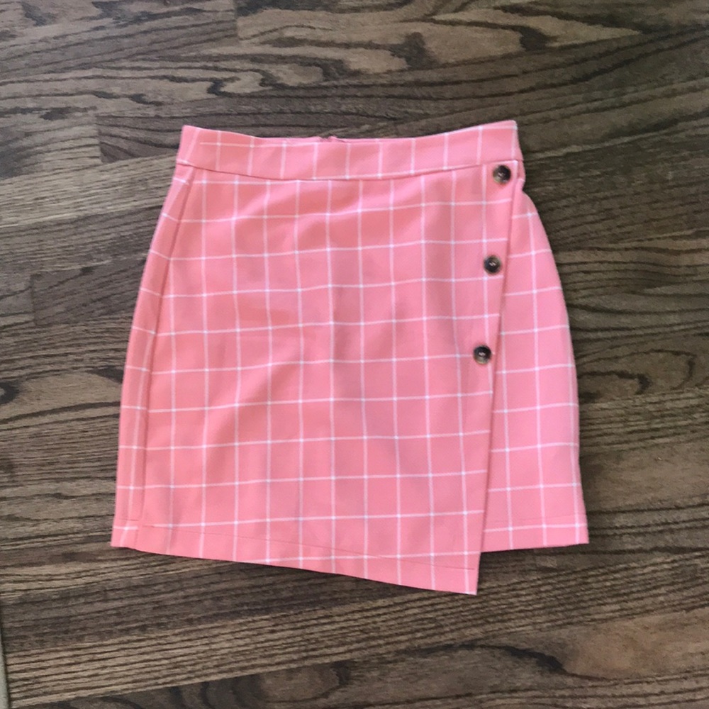 Always Indigo Medium Pink Checkered Skirt
